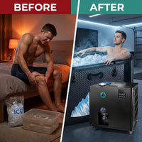 Cold Plunge Tub, 248 Gallon, 1 Horsepower, Heavy-Duty Ice Bath Tub for Athletes with Hot & Cold, Portable Inflatable Plunge Chiller with Water Treatment Kit, Immersion Therapy, Wifi (Black, 1 Set) — Before & After