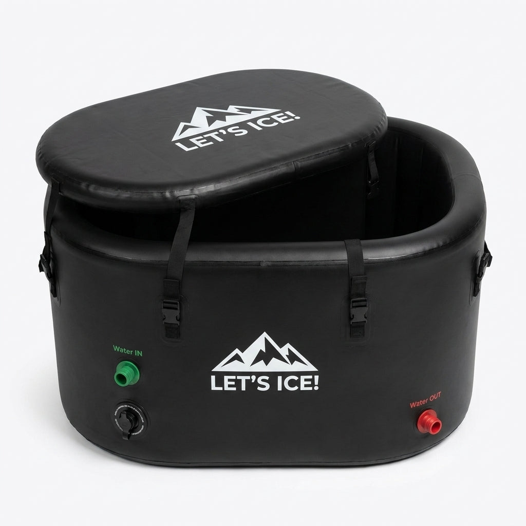 Inflatable Ice Bath Tub for Athletes – 216-Gallon Cold Plunge Tub with Insulated Lid, Full-Body Stretch Design, Insulated & Water Chiller Compatible, Portable for Indoor & Outdoor Recovery — Studio Shot