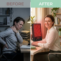 Red Light Therapy Panel, 660Nm Red & 850Nm near Infrared Light Therapy Device for Body Face with 60 Dual Chip Leds, Timer, Adjustable Stand & Hidden Handle,Upgraded High Power Red Light Therapy Device — Before & After