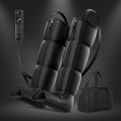 Leg Compression Massager Recovery System - Full-Leg Compression Boots with 8 Intensity 6 Modes for Circulation & Muscle Relief, FSA-HSA Eligible, Gifts for Men & Women, Black Medium