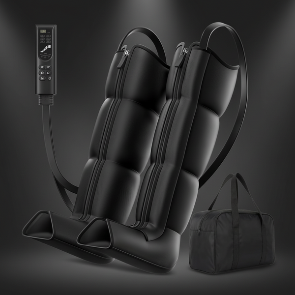 Leg Compression Massager Recovery System - Full-Leg Compression Boots with 8 Intensity 6 Modes for Circulation & Muscle Relief, FSA-HSA Eligible, Gifts for Men & Women, Black Medium